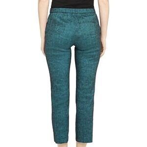 Theory Blue Black 12 Treeca Pull on‎ Trouser Work Pants Linen Size 12
